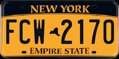 NY license plate FCW2170