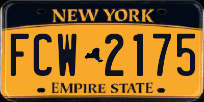 NY license plate FCW2175