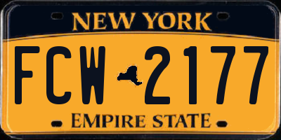 NY license plate FCW2177