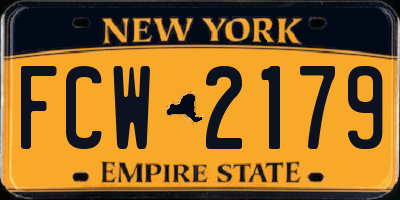 NY license plate FCW2179