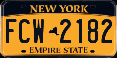 NY license plate FCW2182