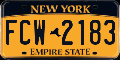NY license plate FCW2183
