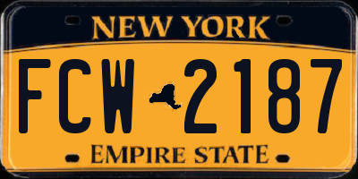 NY license plate FCW2187