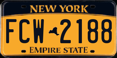 NY license plate FCW2188