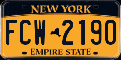 NY license plate FCW2190