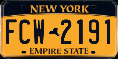 NY license plate FCW2191