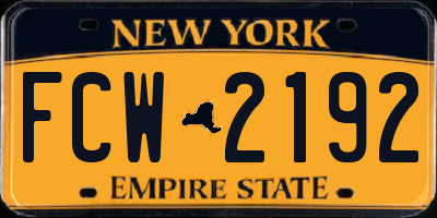 NY license plate FCW2192
