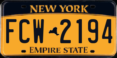 NY license plate FCW2194