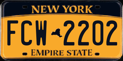 NY license plate FCW2202