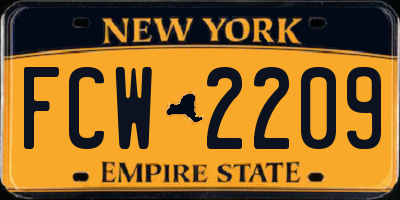NY license plate FCW2209