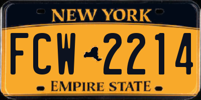NY license plate FCW2214
