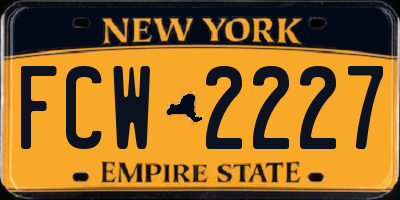 NY license plate FCW2227
