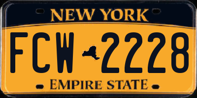 NY license plate FCW2228