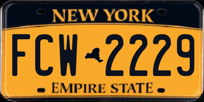 NY license plate FCW2229