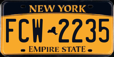 NY license plate FCW2235