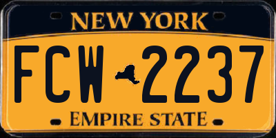 NY license plate FCW2237
