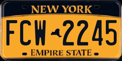 NY license plate FCW2245