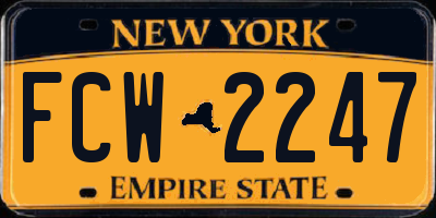 NY license plate FCW2247