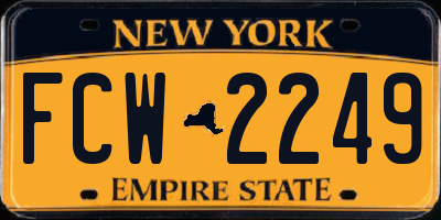 NY license plate FCW2249