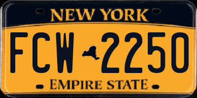 NY license plate FCW2250