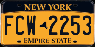 NY license plate FCW2253