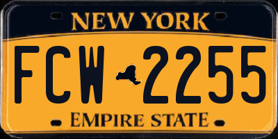 NY license plate FCW2255