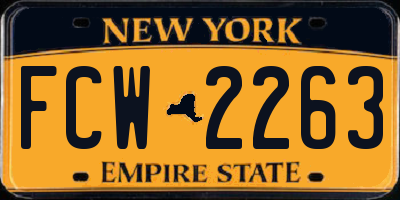 NY license plate FCW2263