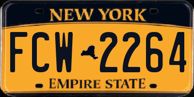 NY license plate FCW2264
