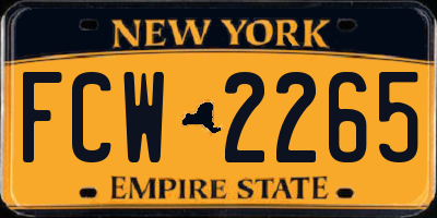 NY license plate FCW2265