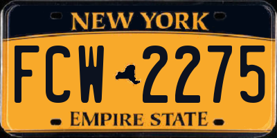 NY license plate FCW2275