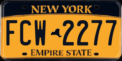 NY license plate FCW2277