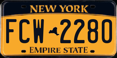 NY license plate FCW2280