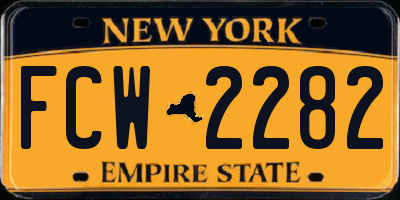 NY license plate FCW2282