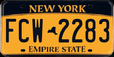 NY license plate FCW2283