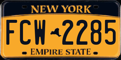 NY license plate FCW2285