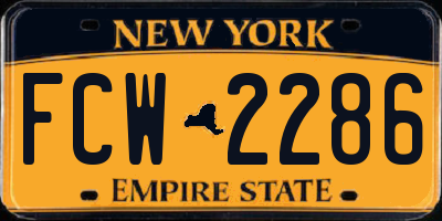 NY license plate FCW2286