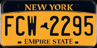 NY license plate FCW2295