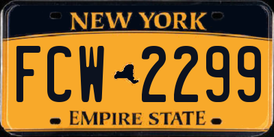 NY license plate FCW2299