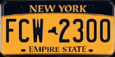 NY license plate FCW2300