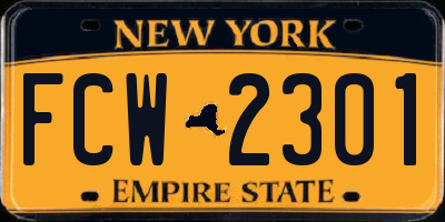 NY license plate FCW2301