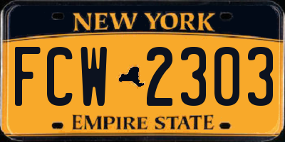 NY license plate FCW2303