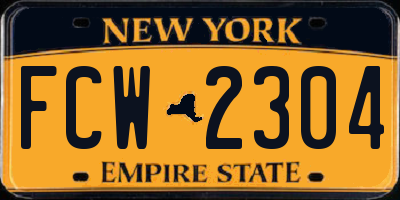NY license plate FCW2304