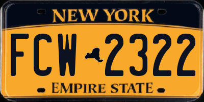 NY license plate FCW2322
