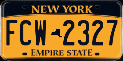 NY license plate FCW2327