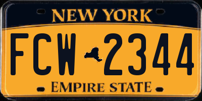 NY license plate FCW2344