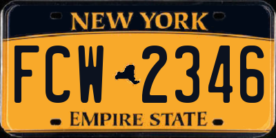 NY license plate FCW2346
