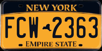 NY license plate FCW2363
