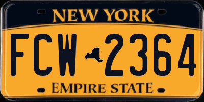 NY license plate FCW2364