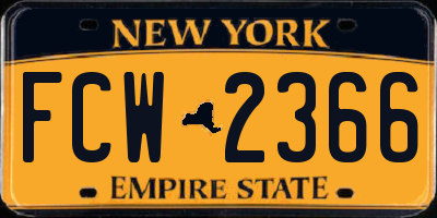 NY license plate FCW2366
