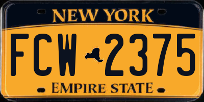 NY license plate FCW2375